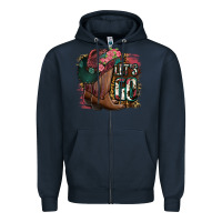 Navy Let's Go Zipper Hoodie - Jasminsmagicworld