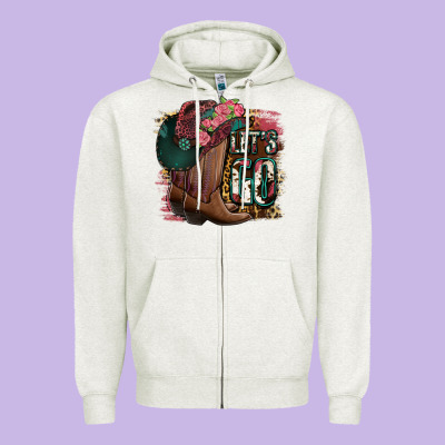 Let's Go Zipper Hoodie Designed By Jasminsmagicworld