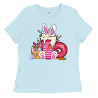 Baby Blue Easter day coffee Ladies Tee - CowhideDigitalArt