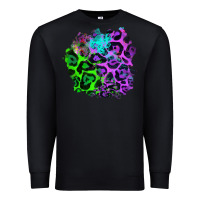 Black Colorful Leopard patch Premium Sweatshirt - RanaPortraitStore