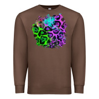 Chestnut Colorful Leopard patch Premium Sweatshirt - RanaPortraitStore