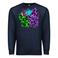 Navy Colorful Leopard patch Premium Sweatshirt - RanaPortraitStore