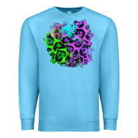 Ocean Blue Colorful Leopard patch Premium Sweatshirt - RanaPortraitStore