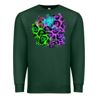 Sports Green Colorful Leopard patch Premium Sweatshirt - RanaPortraitStore