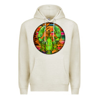 Oatmeal Heather lobster round Premium Hoodie - BarkalooDesign