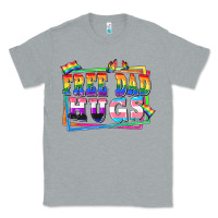 Heather Grey Free dad hugs pride Classic Tee - FaDigitalArtStudio