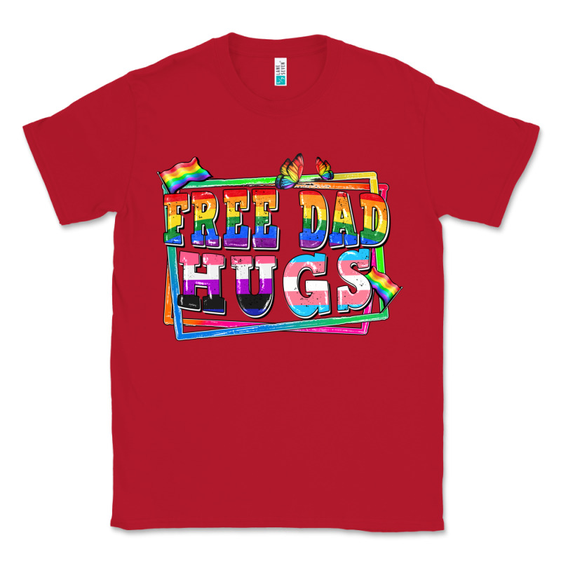 Free Dad Hugs Pride Classic Tee by FaDigitalArtStudio | Teevron