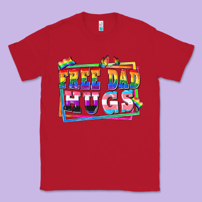 Free Dad Hugs Pride Classic Tee Designed By Fadigitalartstudio