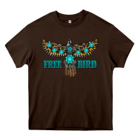 Chocolate Brown turquoise freebird Heavy Core Tee - RanaPortraitStore