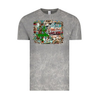 Cloud Rock merry Christmas tree western Vintage Tee - CowhideDigitalArt