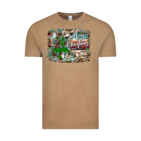 Vintage Coffee merry Christmas tree western Vintage Tee - CowhideDigitalArt