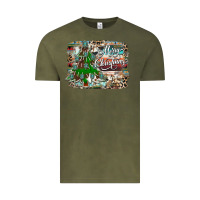 Merry Christmas Tree Western Vintage Tee | Teevron