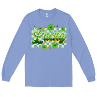 Colony Blue checkered lucky Long Sleeve Tee - Artiststas