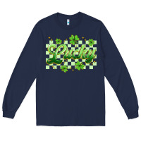 Navy checkered lucky Long Sleeve Tee - Artiststas