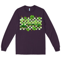 Plum checkered lucky Long Sleeve Tee - Artiststas