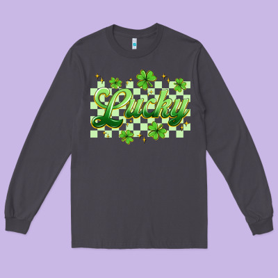 Checkered Lucky Long Sleeve Tee Designed By Artiststas