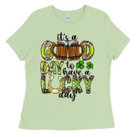 Matcha It's a Good Day To Have a Lucky Day Ladies Tee - CowhideDigitalArt