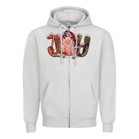Dove Grey joy with pig Zipper Hoodie - RanaPortraitStore