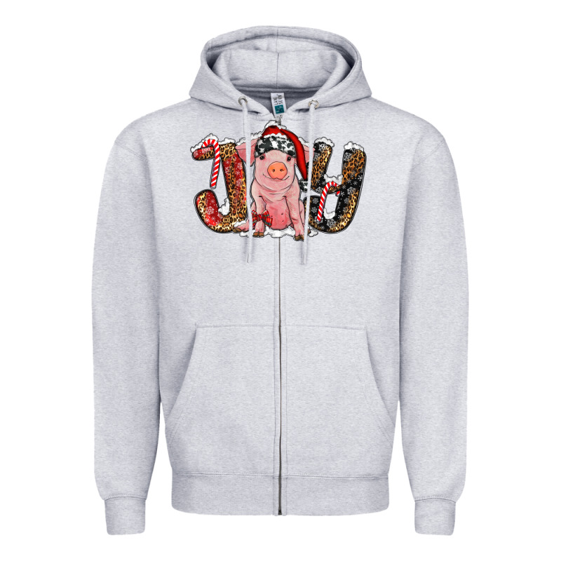 Joy With Pig Zipper Hoodie by RanaPortraitStore | Teevron