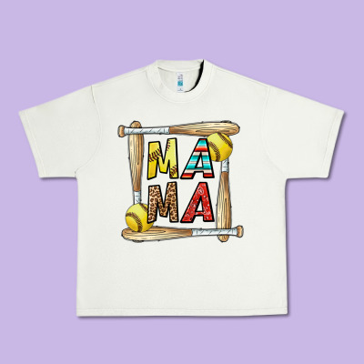 Softball Mama Urban Heavy Tee Designed By Cowhidedigitalart