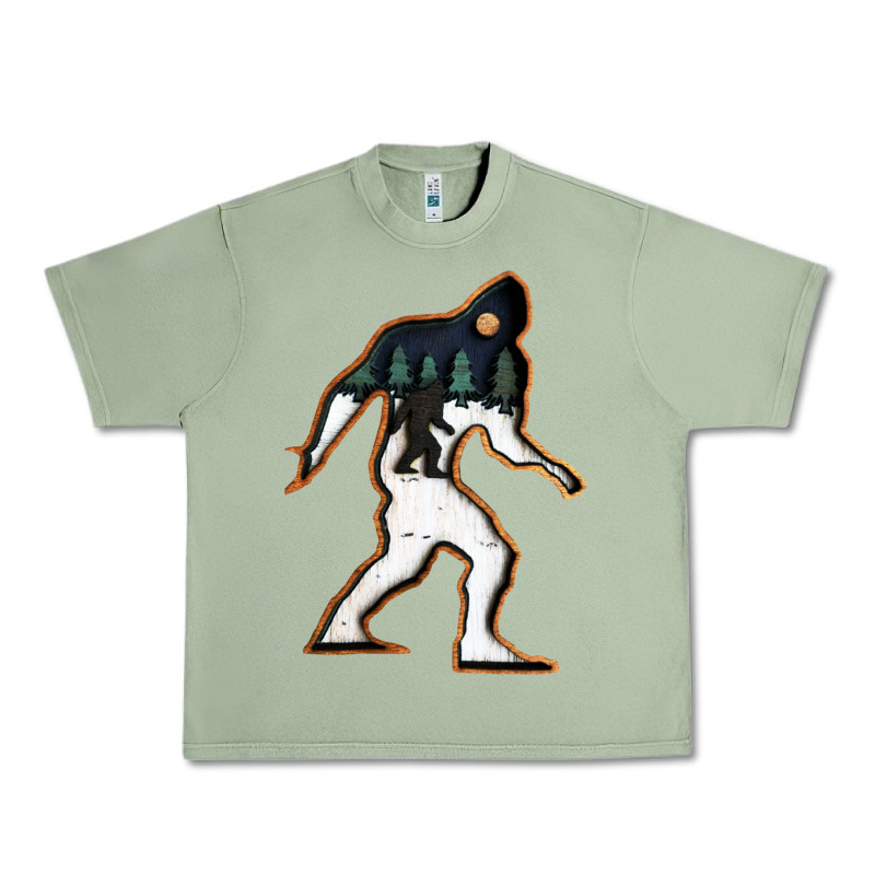 Bigfoot Wood Layered Christmas Urban Heavy Tee by DesigneFamous | Teevron