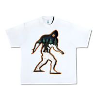 White bigfoot wood layered christmas Urban Heavy Tee - DesigneFamous