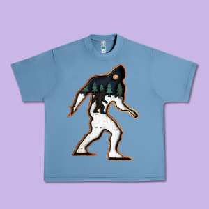 Bigfoot Wood Layered Christmas Urban Heavy Tee Designed By Designefamous