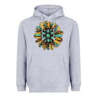 Heather Grey Gemstone Sunflower Heavyweight Hoodie - RanaPortraitStore