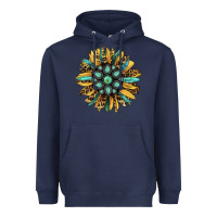 Navy Gemstone Sunflower Heavyweight Hoodie - RanaPortraitStore