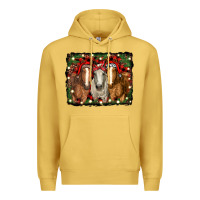 Antique Gold Christmas horses Premium Hoodie - RanaPortraitStore