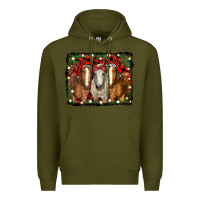 Army Green Christmas horses Premium Hoodie - RanaPortraitStore