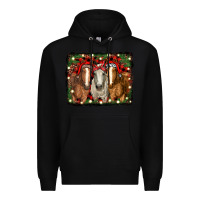 Black Christmas horses Premium Hoodie - RanaPortraitStore