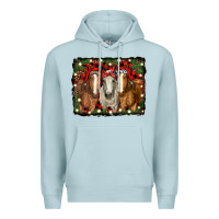 Blue Mist Christmas horses Premium Hoodie - RanaPortraitStore