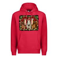Cardinal Christmas horses Premium Hoodie - RanaPortraitStore