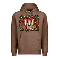 Chestnut Christmas horses Premium Hoodie - RanaPortraitStore