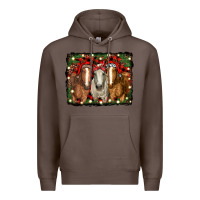 Coffee Christmas horses Premium Hoodie - RanaPortraitStore