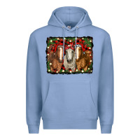 Colony Blue Christmas horses Premium Hoodie - RanaPortraitStore