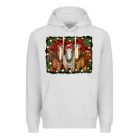 Dove Grey Christmas horses Premium Hoodie - RanaPortraitStore