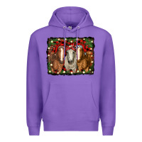 Purple Christmas horses Premium Hoodie - RanaPortraitStore