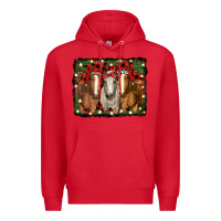 Red Christmas horses Premium Hoodie - RanaPortraitStore