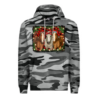 Slate Camo Christmas horses Premium Hoodie - RanaPortraitStore