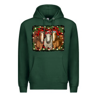 Sports Green Christmas horses Premium Hoodie - RanaPortraitStore