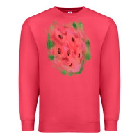 Cardinal watermelon glitter watercolor brushstrokes patch Premium Sweatshirt - RanaPortraitStore