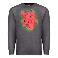 Charcoal Heather watermelon glitter watercolor brushstrokes patch Premium Sweatshirt - RanaPortraitStore