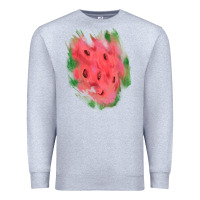 Heather Grey watermelon glitter watercolor brushstrokes patch Premium Sweatshirt - RanaPortraitStore