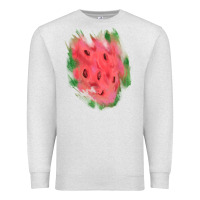 Oatmeal Heather watermelon glitter watercolor brushstrokes patch Premium Sweatshirt - RanaPortraitStore