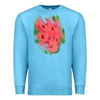 Ocean Blue watermelon glitter watercolor brushstrokes patch Premium Sweatshirt - RanaPortraitStore