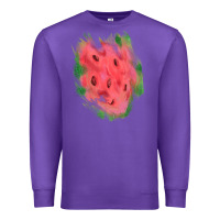 Purple watermelon glitter watercolor brushstrokes patch Premium Sweatshirt - RanaPortraitStore