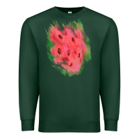 Sports Green watermelon glitter watercolor brushstrokes patch Premium Sweatshirt - RanaPortraitStore