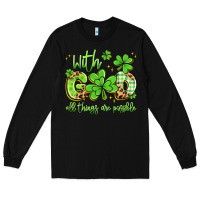 Black with god all things are possible Long Sleeve Tee - Artiststas